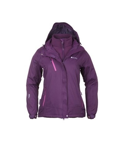 Bracken Extreme Womens 3 in 1 Waterproof Jacket Purple $55.20 Jackets