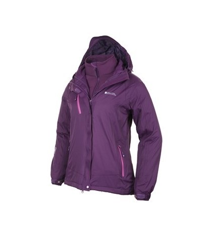 Bracken Extreme Womens 3 in 1 Waterproof Jacket Purple $55.20 Jackets