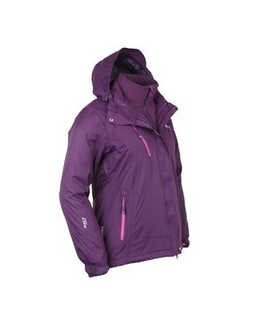 Bracken Extreme Womens 3 in 1 Waterproof Jacket Purple $55.20 Jackets