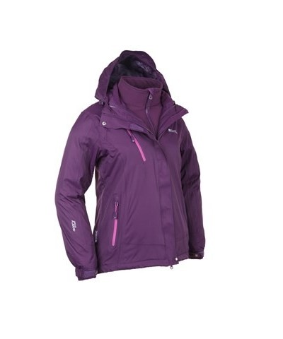 Bracken Extreme Womens 3 in 1 Waterproof Jacket Purple $55.20 Jackets