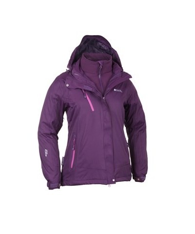 Bracken Extreme Womens 3 in 1 Waterproof Jacket Purple $55.20 Jackets