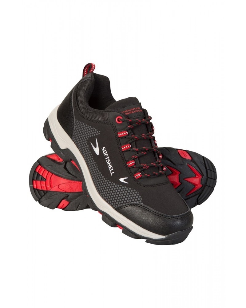 Softshell Kids Hiking Shoes Jet Black $18.54 Footwear