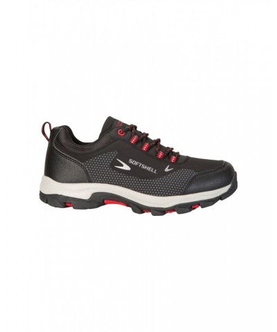 Softshell Kids Hiking Shoes Jet Black $18.54 Footwear