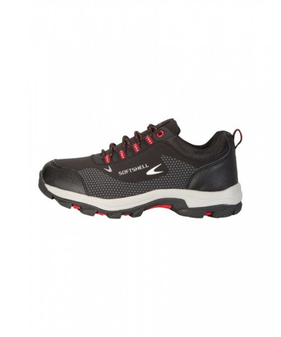 Softshell Kids Hiking Shoes Jet Black $18.54 Footwear