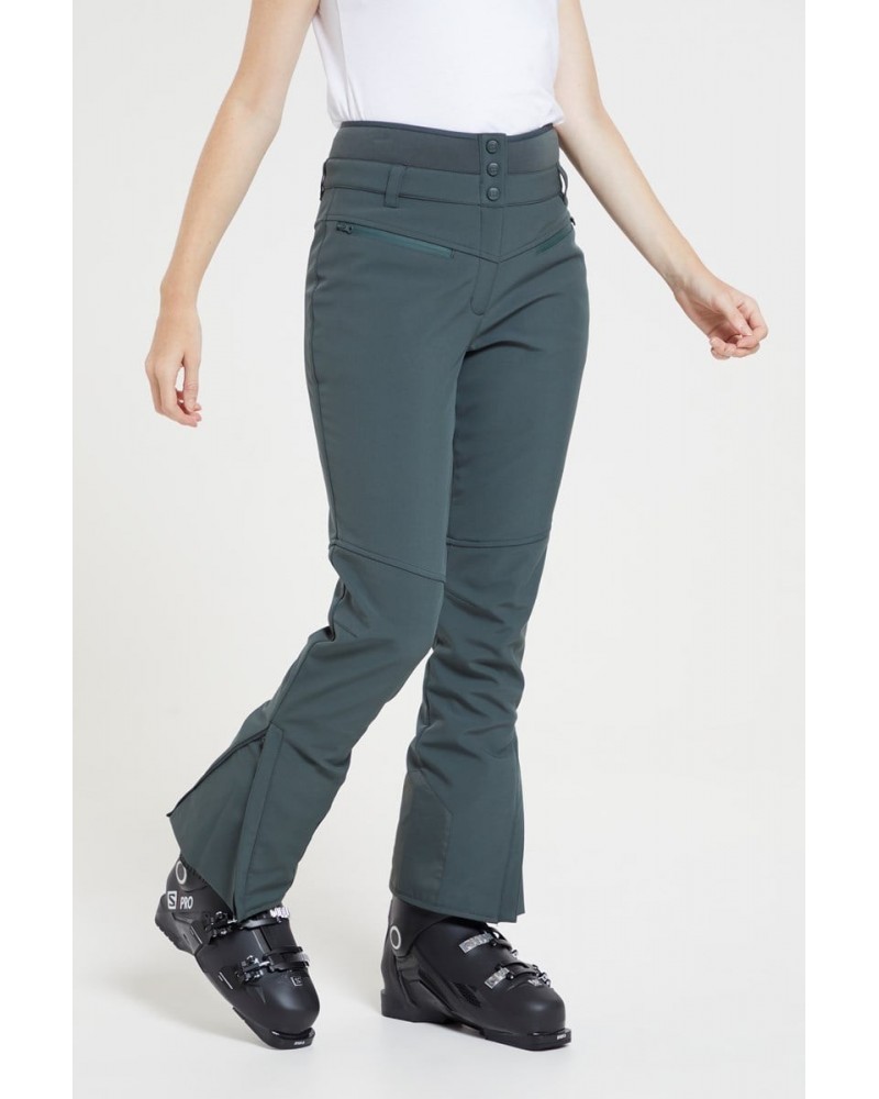 Avalanche Recco Womens High-Waisted Softshell Ski Pants Khaki $33.00 Pants