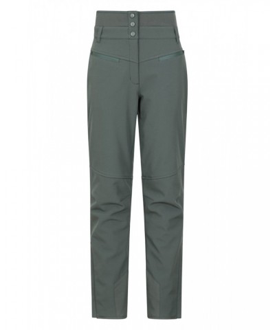 Avalanche Recco Womens High-Waisted Softshell Ski Pants Khaki $33.00 Pants