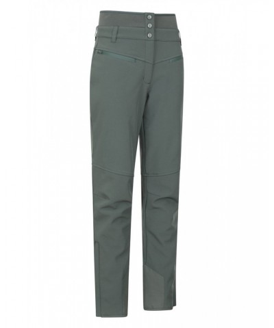 Avalanche Recco Womens High-Waisted Softshell Ski Pants Khaki $33.00 Pants