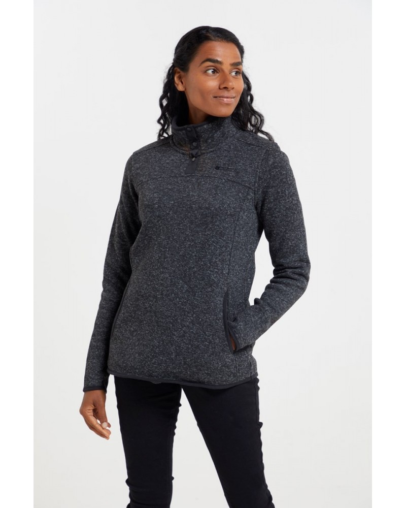 Idris Womens High Neck Fleece Black $14.74 Fleece