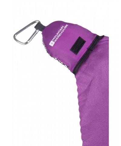 Clip Travel Towel - 40 x 40cm Purple $9.71 Travel Accessories