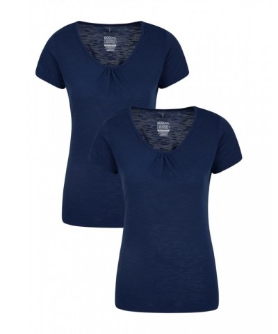 Agra Quick-Dry Womens T-Shirt - 2 Pack Navy $19.24 Tops