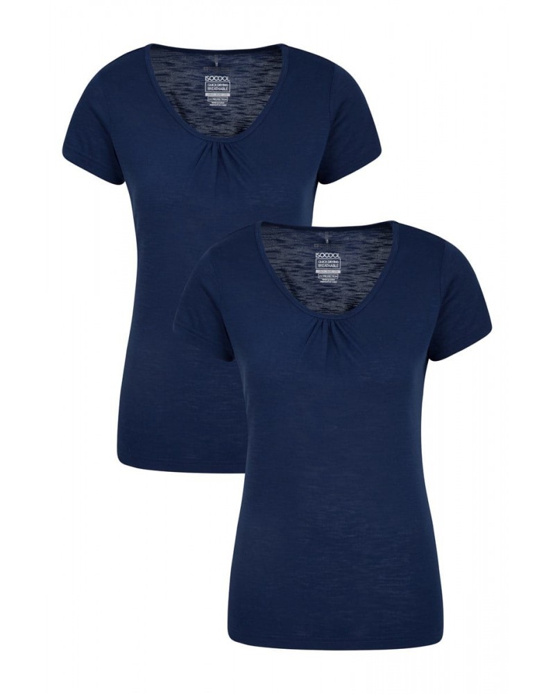 Agra Quick-Dry Womens T-Shirt - 2 Pack Navy $19.24 Tops