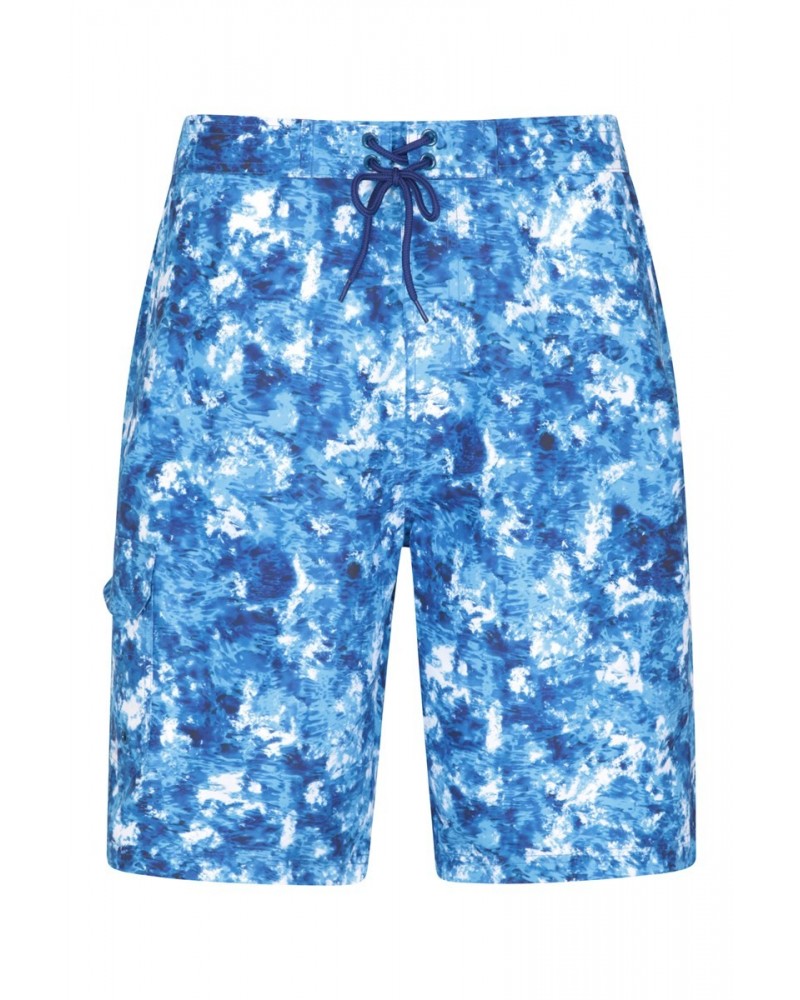 Ocean Printed Mens Boardshorts Dark Blue $14.74 Pants