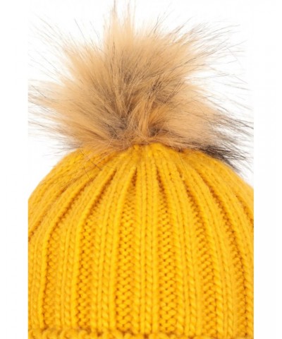 Geneva Sherpa Lined Womens Thermal Beanie Mustard $14.85 Accessories