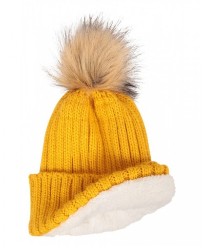 Geneva Sherpa Lined Womens Thermal Beanie Mustard $14.85 Accessories