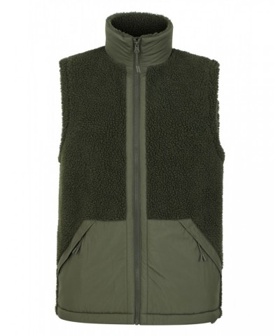 Shoreline Mens Sherpa Hybrid Vest Khaki $25.36 Jackets