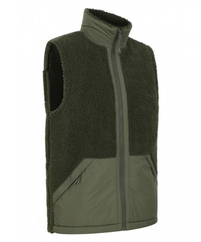 Shoreline Mens Sherpa Hybrid Vest Khaki $25.36 Jackets