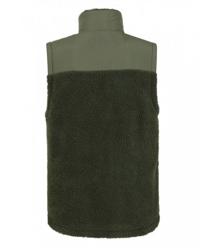 Shoreline Mens Sherpa Hybrid Vest Khaki $25.36 Jackets