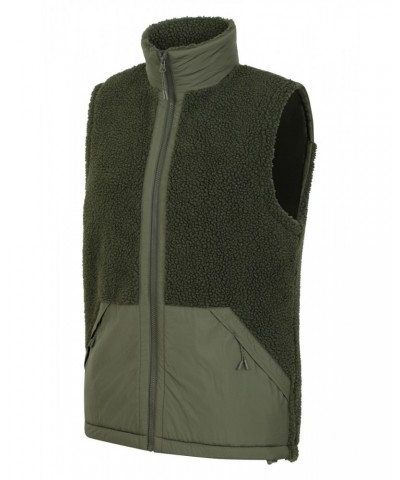 Shoreline Mens Sherpa Hybrid Vest Khaki $25.36 Jackets