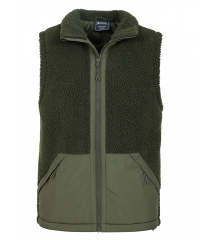 Shoreline Mens Sherpa Hybrid Vest Khaki $25.36 Jackets