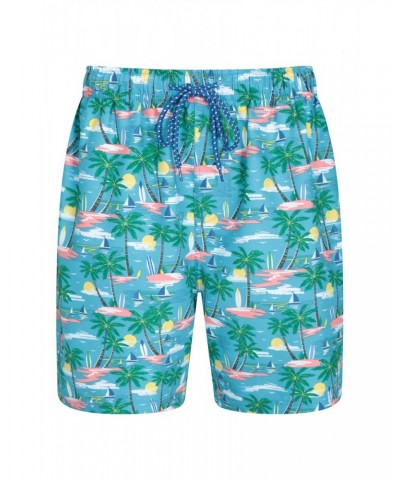 Aruba Printed Mens Swim Shorts Turquoise $13.99 Pants