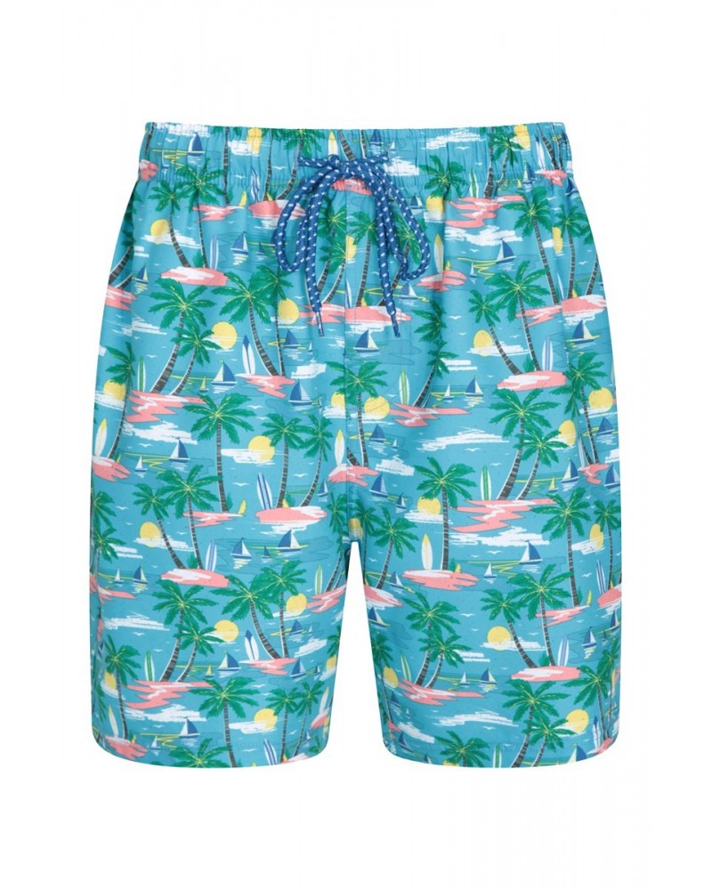 Aruba Printed Mens Swim Shorts Turquoise $13.99 Pants