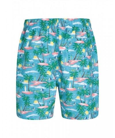 Aruba Printed Mens Swim Shorts Turquoise $13.99 Pants