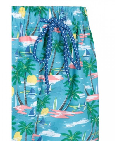 Aruba Printed Mens Swim Shorts Turquoise $13.99 Pants