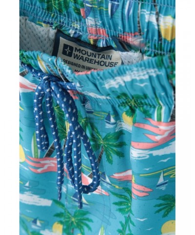 Aruba Printed Mens Swim Shorts Turquoise $13.99 Pants