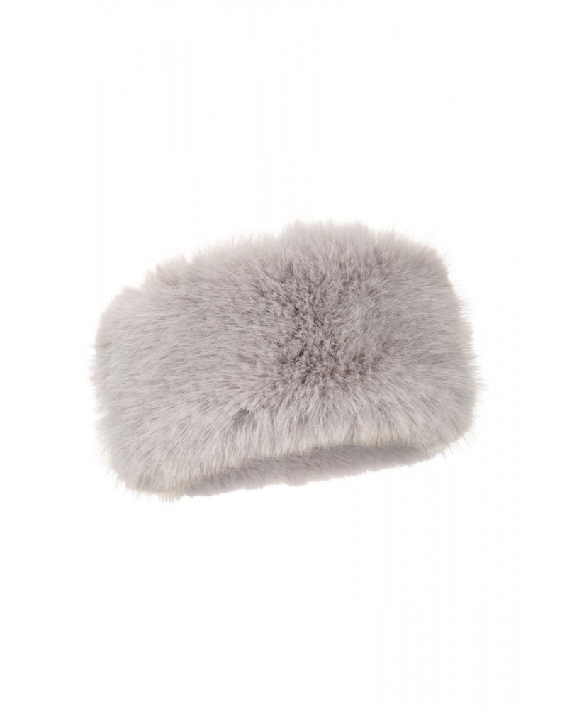 Womens Faux Fur Thermal Headband Grey $18.80 Accessories