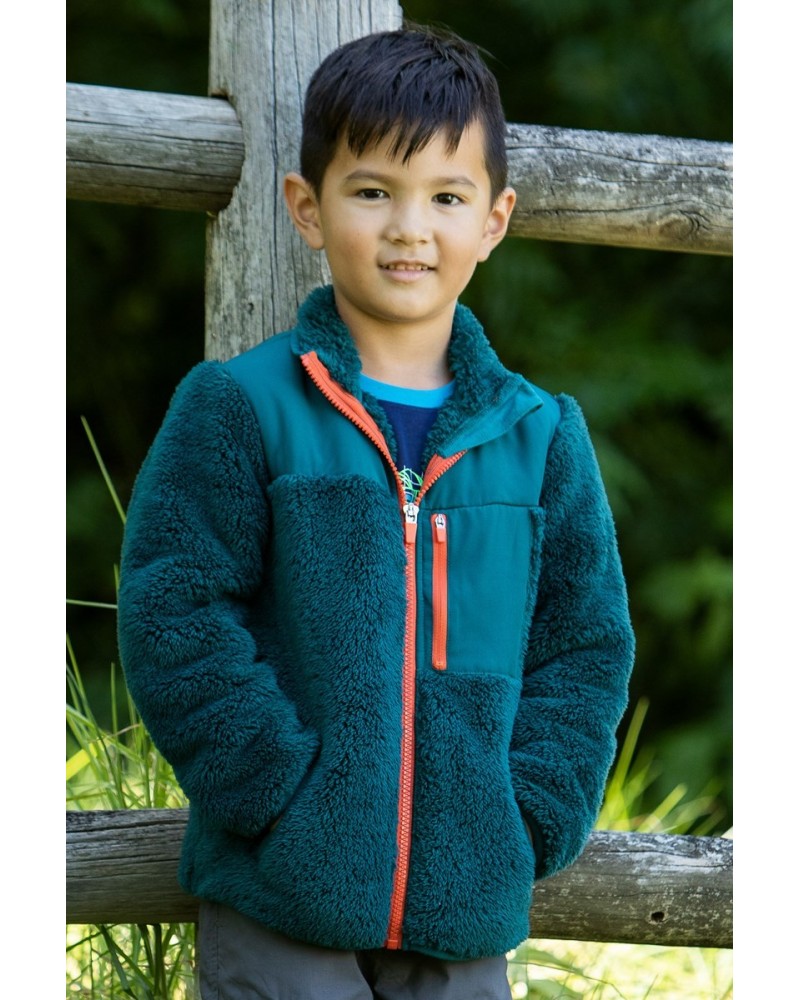 Kids Cozy Recycled Sherpa Fleece Green $12.74 Fleece