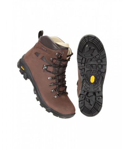 Excalibur Mens Leather Waterproof Boots Brown $51.60 Footwear