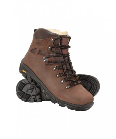 Excalibur Mens Leather Waterproof Boots Brown $51.60 Footwear