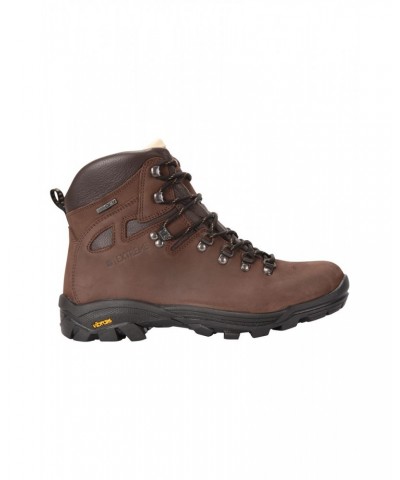 Excalibur Mens Leather Waterproof Boots Brown $51.60 Footwear