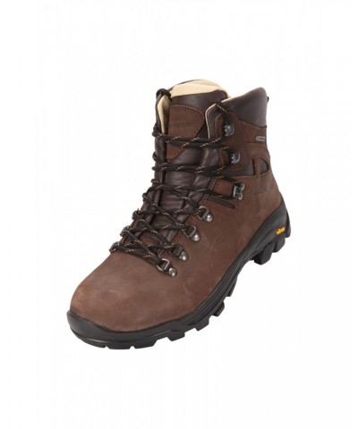 Excalibur Mens Leather Waterproof Boots Brown $51.60 Footwear