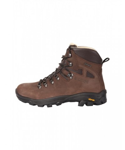 Excalibur Mens Leather Waterproof Boots Brown $51.60 Footwear