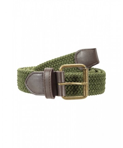 Braided Stretch Mens Belt Khaki $14.24 Accessories