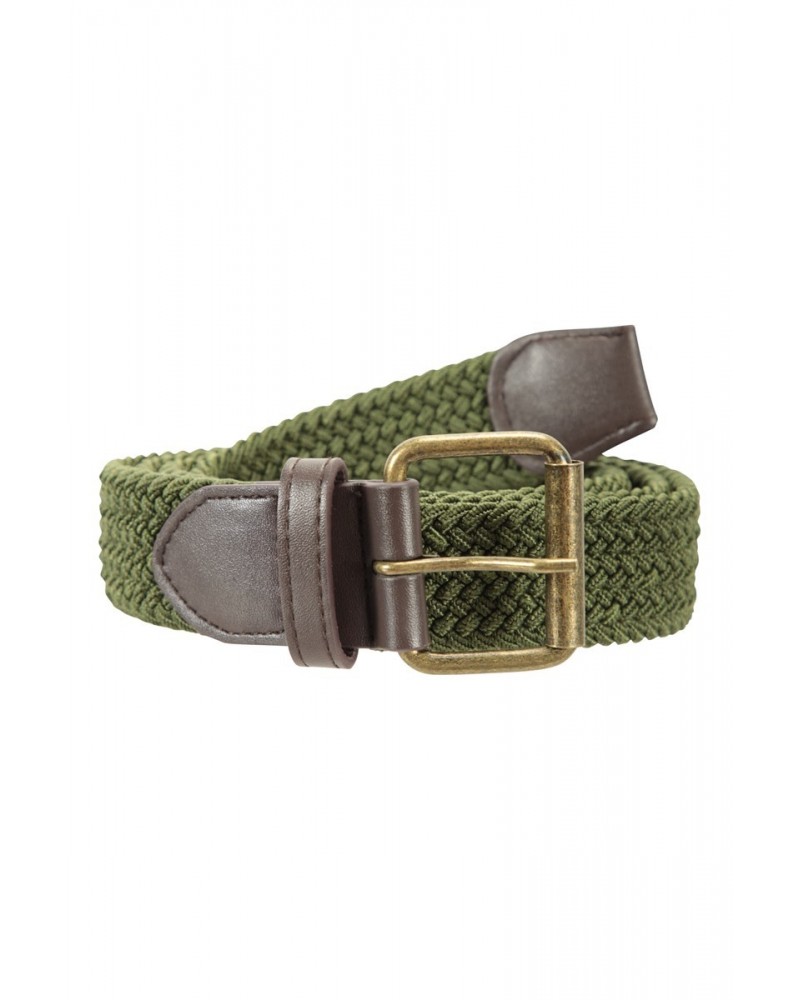 Braided Stretch Mens Belt Khaki $14.24 Accessories