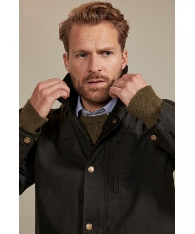 Darlington Mens Waxed Cotton Hooded Jacket Khaki $76.50 Jackets