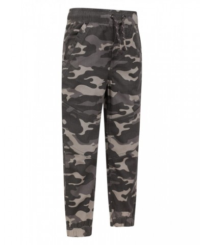 Camo Kids Pants with Reinforced Knees Dark Grey $19.79 Active