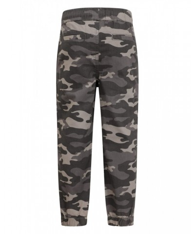 Camo Kids Pants with Reinforced Knees Dark Grey $19.79 Active