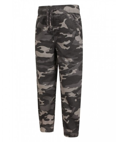 Camo Kids Pants with Reinforced Knees Dark Grey $19.79 Active