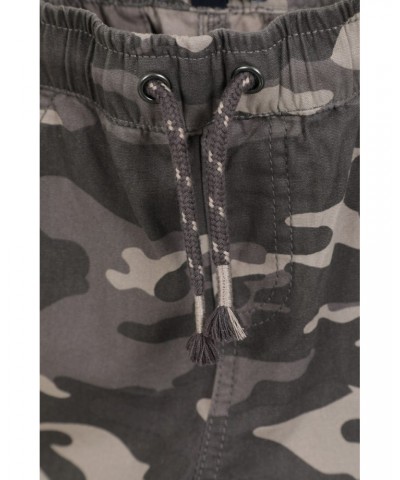 Camo Kids Pants with Reinforced Knees Dark Grey $19.79 Active