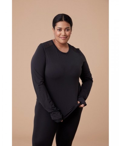 Mesh Movement Womens Top Black $18.45 Active