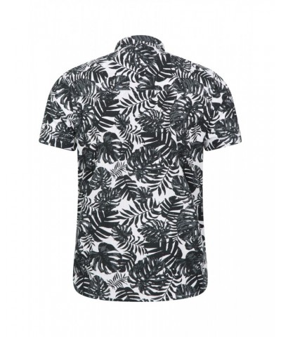 Tropical Printed Slim Fit Mens Shirt Monochrome $12.50 Tops