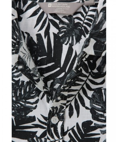 Tropical Printed Slim Fit Mens Shirt Monochrome $12.50 Tops