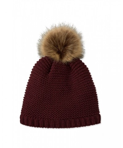 Geneva Sherpa Lined Womens Thermal Beanie Burgundy $13.86 Accessories