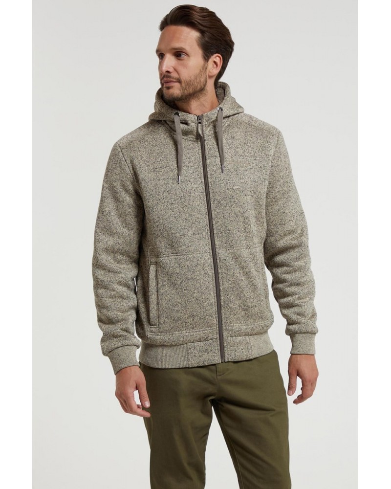 Nevis II Mens Fur Lined Hoodie Beige $36.39 Tops