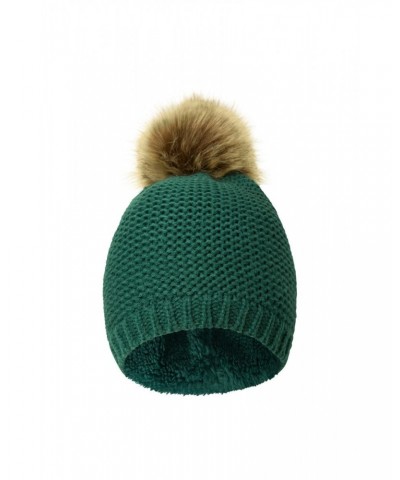 Geneva Sherpa Lined Womens Thermal Beanie Dark Green $16.50 Accessories