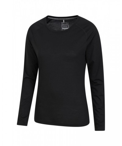 Quick Dry Womens Long Sleeve Top Black $14.57 Active