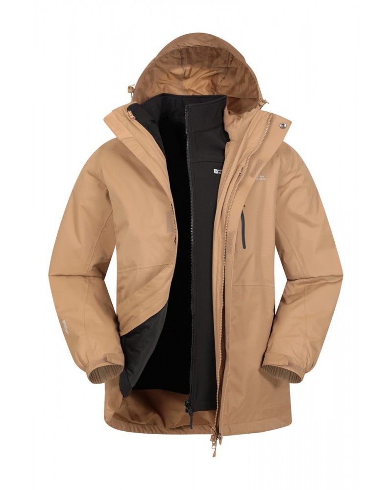 Bracken Extreme 3 in 1 Mens Waterproof Jacket Beige $70.50 Jackets